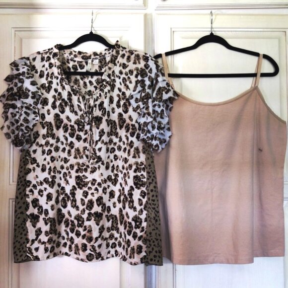 Matilda Jane Wide Leg Crop Pants, Leopard Top w/Cami, Sweater, 4 Piece, Sz XL-2X - Picture 10 of 16